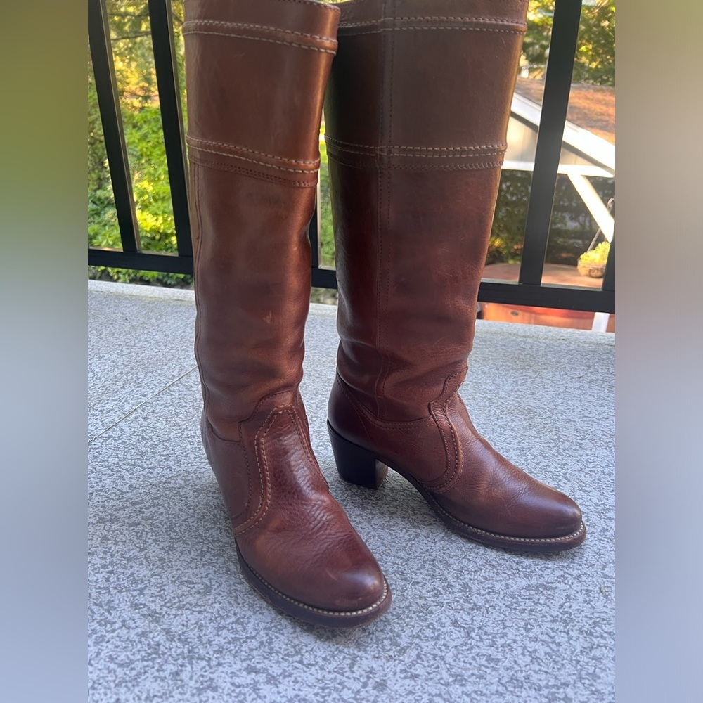 Frye boots, leather, size 7A, 2” heel,  15” shaft